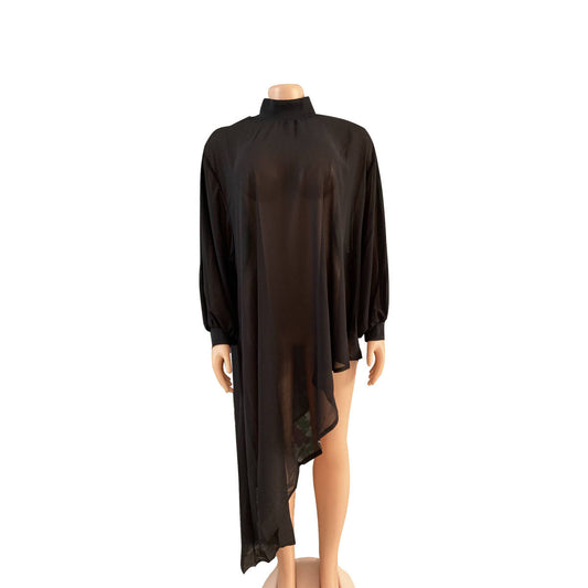 African Fat Woman Irregular Chiffon Loose Women Dress