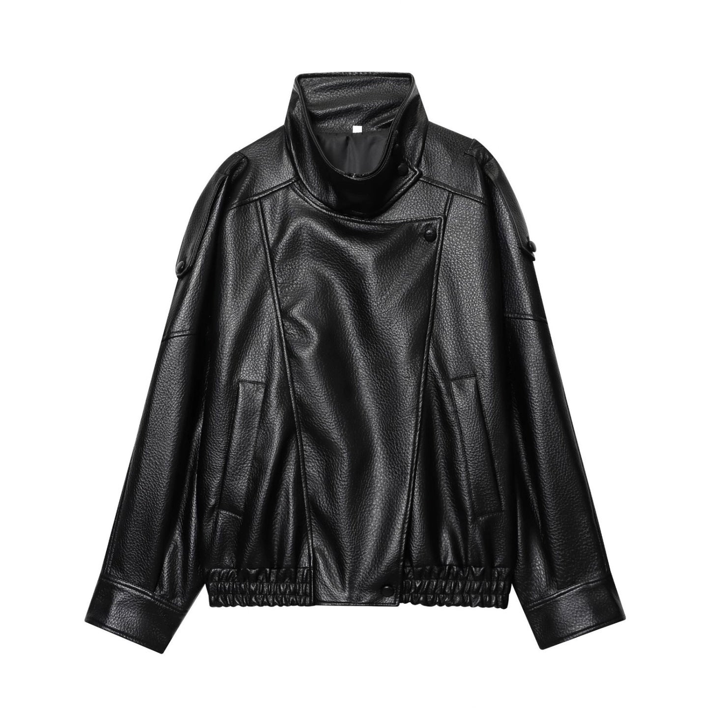 European And American Style Women's Autumn New Fashion Street Imitation Leather Jacket Coat