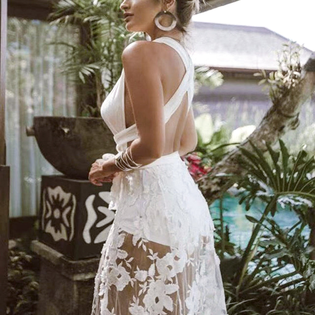 Women's Dress Sexy Lace Cutout Backless