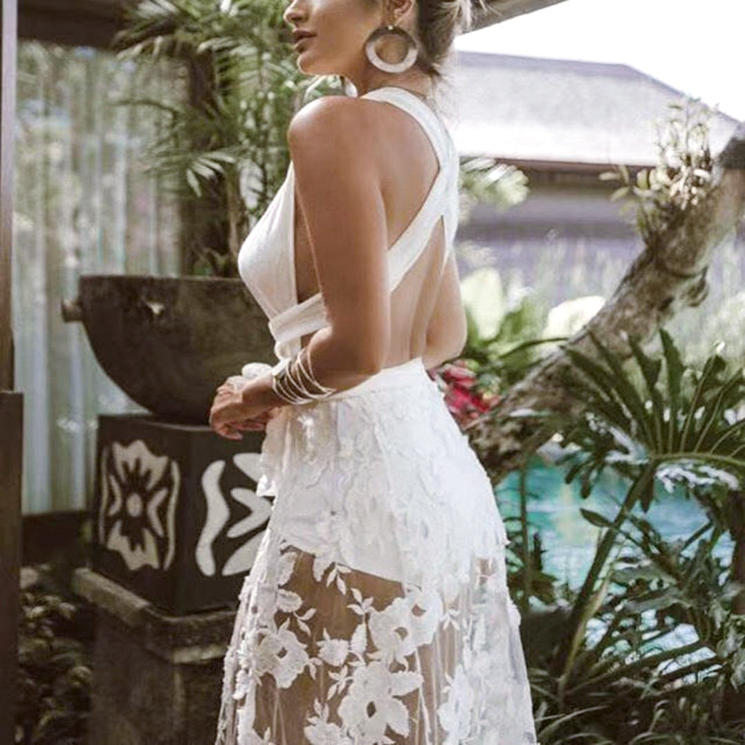Women's Dress Sexy Lace Cutout Backless