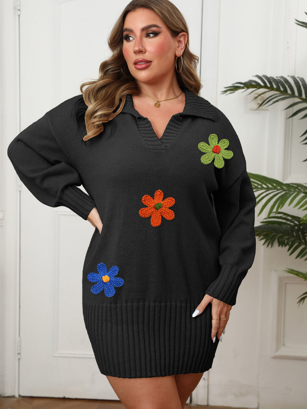 Wool Embroidery Flower Stitching Woolen Skirt