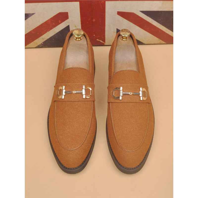 Leather Shoes Men's Casual Suede Shoes Fashion Korean Style Pointed Toe
