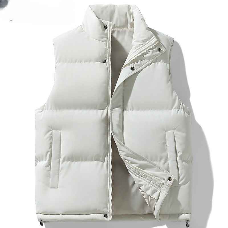 Men's Plus Size Stand Collar Sleeveless Waistcoat Warm Down Cotton Vest