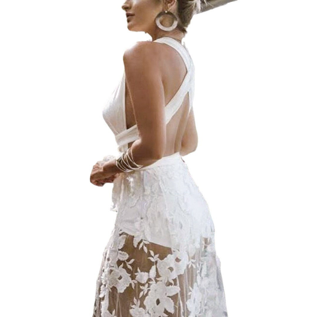 Women's Dress Sexy Lace Cutout Backless