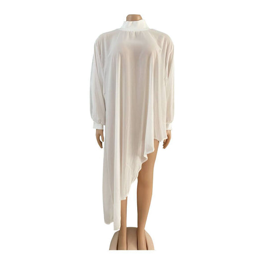 African Fat Woman Irregular Chiffon Loose Women Dress