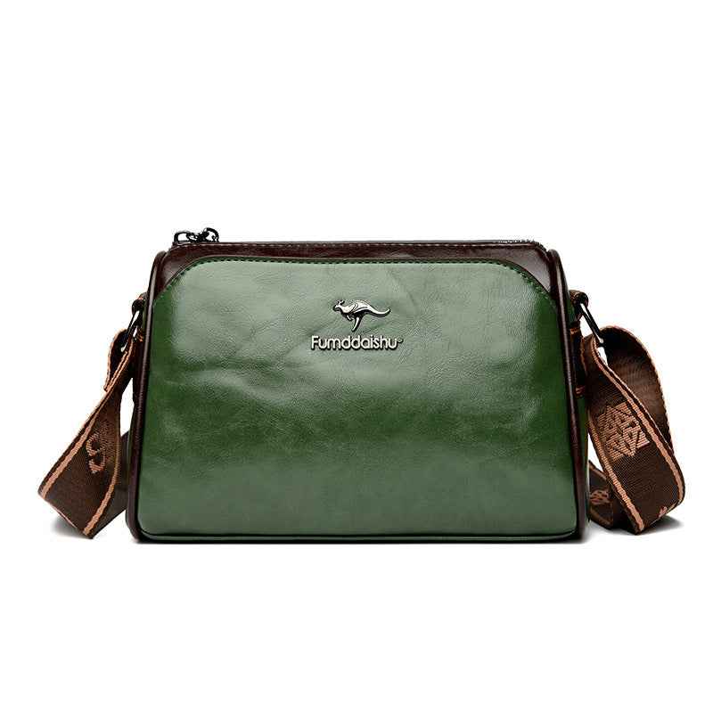 Oil Wax Leather Cross-border Trendy Women's Bag New Retro Double-sided