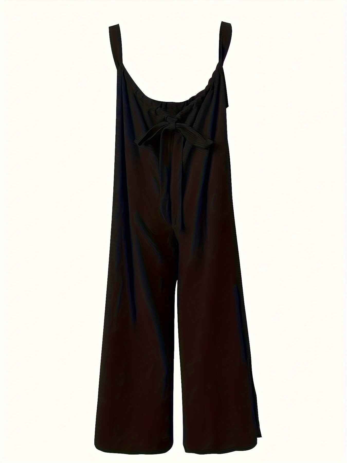 Plus Size Solid Color Pocket Overalls Casual Women's Pants