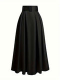 Women's High Waist Pure Color Skirt