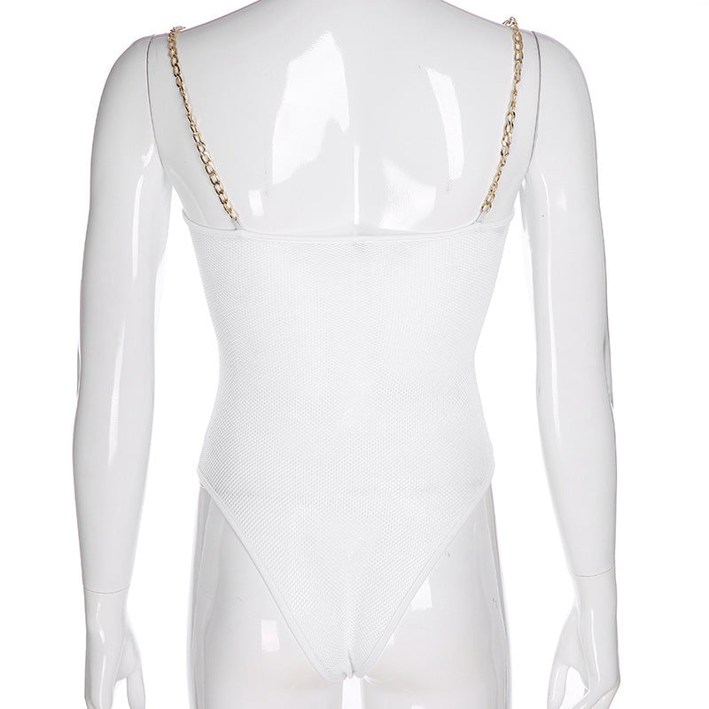 Grid Chain Sling Bottoming Shirt