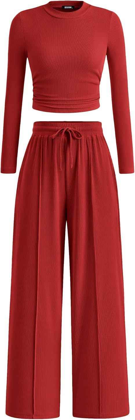 Women's Rib Fashion Navel Casual Suit