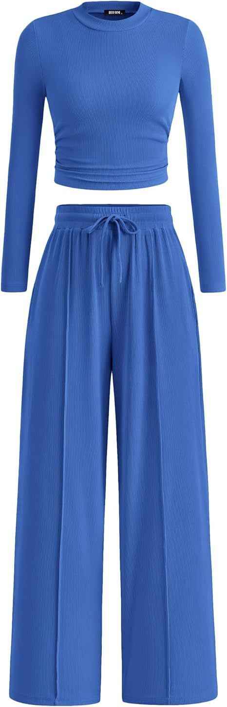 Women's Rib Fashion Navel Casual Suit