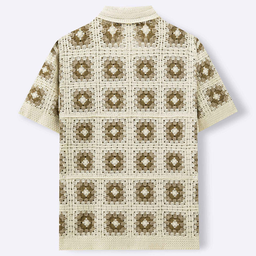 Mens Summer Knitted Short-Sleeve Top