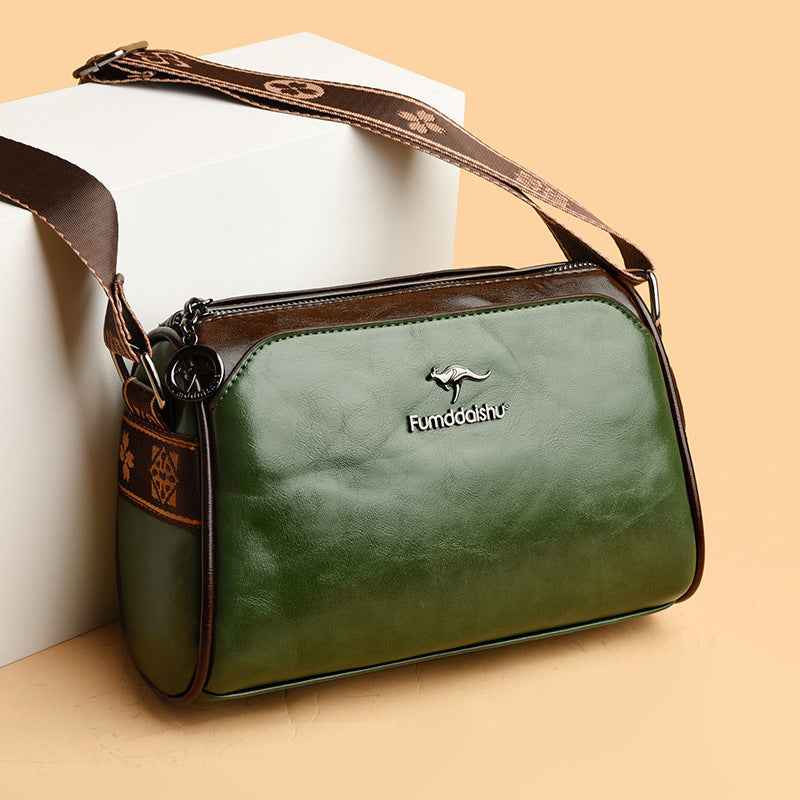 Oil Wax Leather Cross-border Trendy Women's Bag New Retro Double-sided