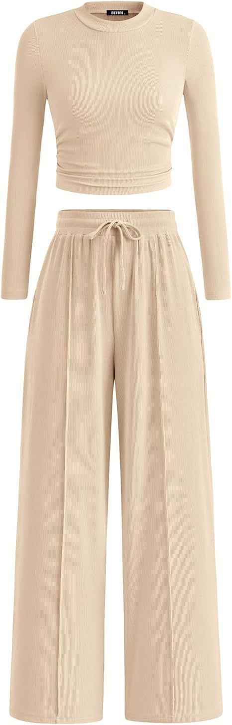 Women's Rib Fashion Navel Casual Suit