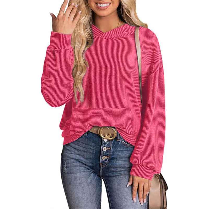 Kapuzenpullover für Damen - Lockerer, gedrehter Bar-Hoodie für Europa und Amerika