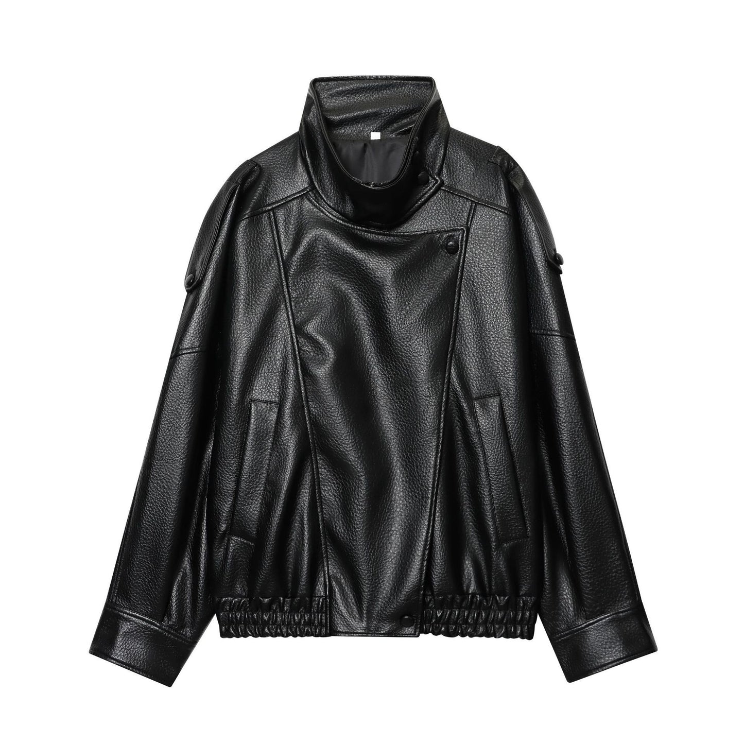 European And American Style Women's Autumn New Fashion Street Imitation Leather Jacket Coat