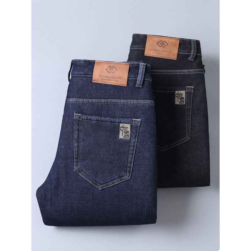 Fleece-lined Thickened Straight Loose Trousers Winter Business Lambswool Casual Pants