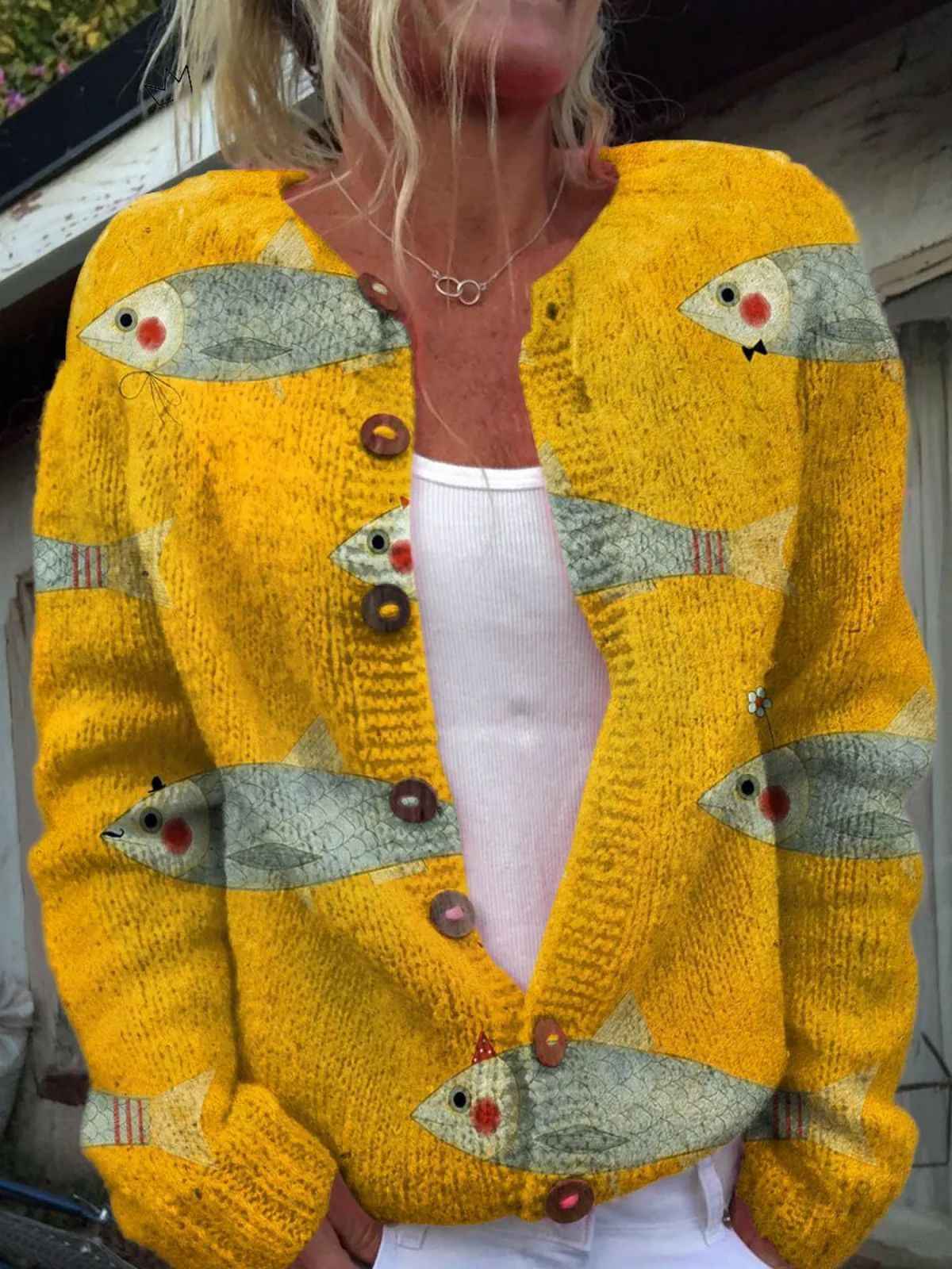 Women's Fashionable Knitted Cardigan Sweater