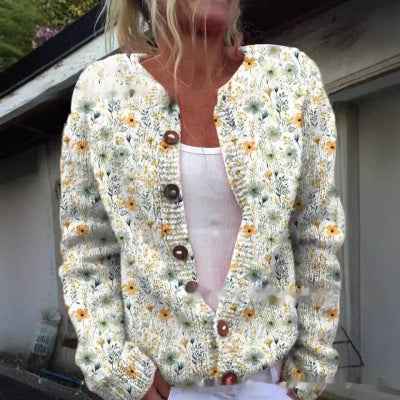 Women's Fashionable Knitted Cardigan Sweater