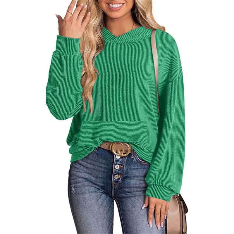 Kapuzenpullover für Damen - Lockerer, gedrehter Bar-Hoodie für Europa und Amerika