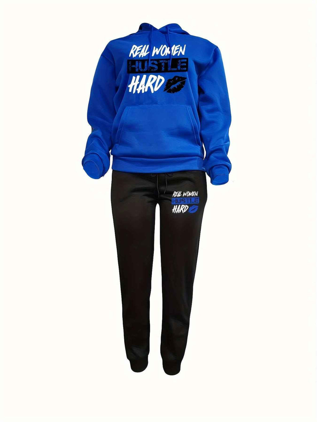 Plus Velvet Hoodie Casual Printed Sports Suit