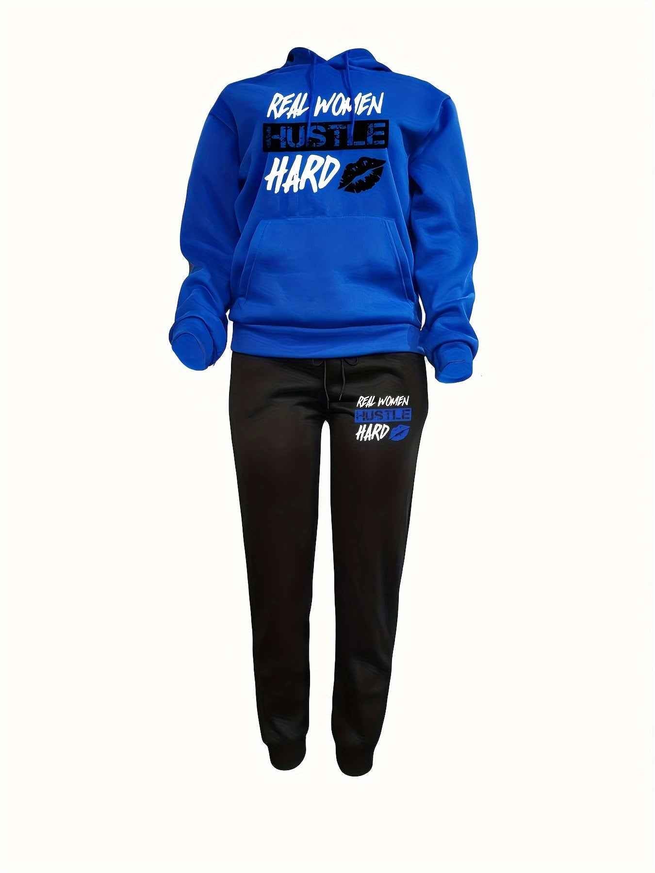 Plus Velvet Hoodie Casual Printed Sports Suit