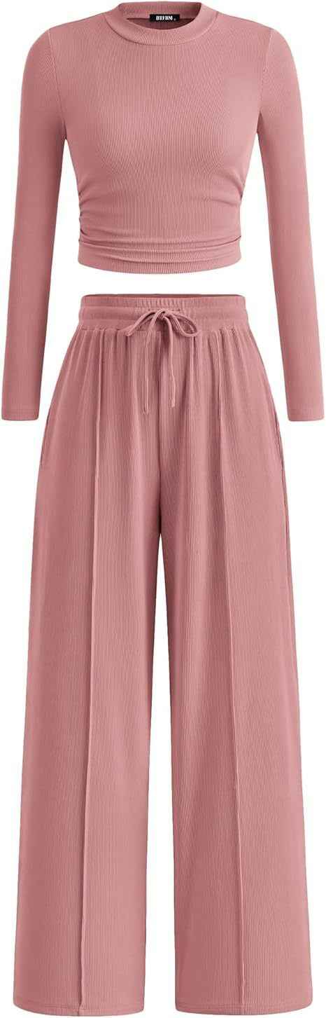Women's Rib Fashion Navel Casual Suit
