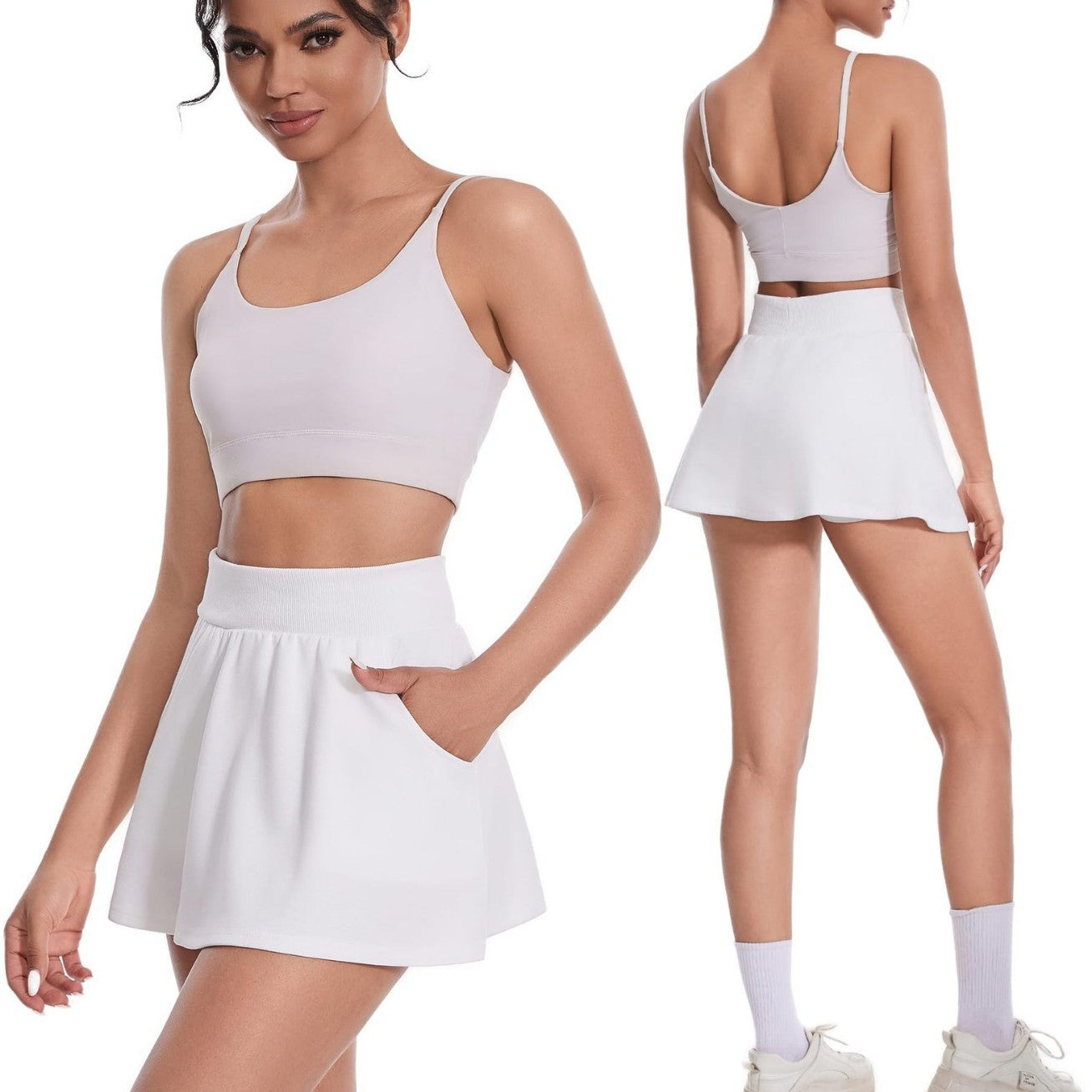 Women's High Waist Yoga Sports Tennis Skirt