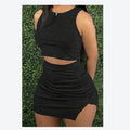 Ladies' Ribbed Crop Top And Bodycon Skirt Set