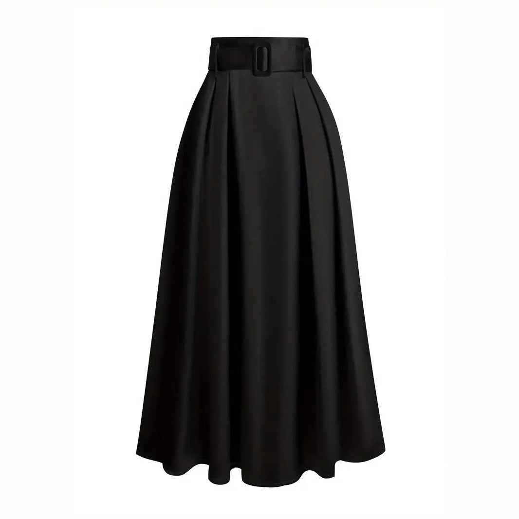 Women's High Waist Pure Color Skirt