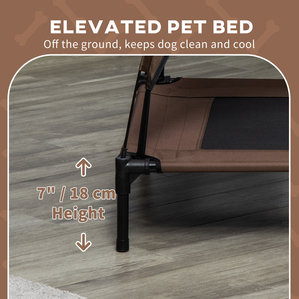 48" x 36" Elevated Portable Dog Cot Cooling Pet Bed with UV Protection Canopy Shade