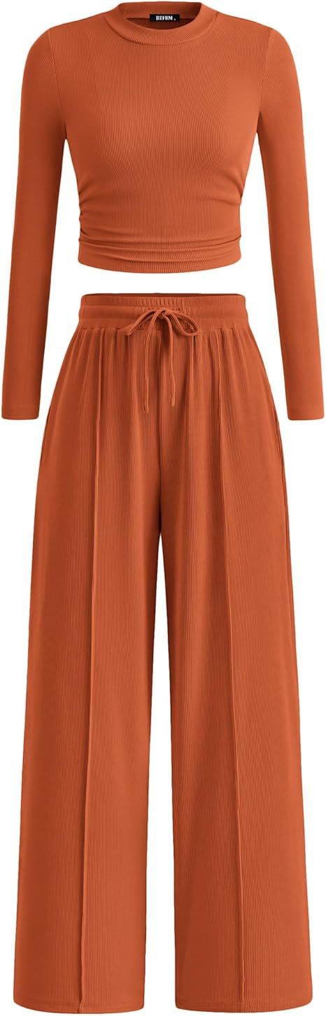 Women's Rib Fashion Navel Casual Suit