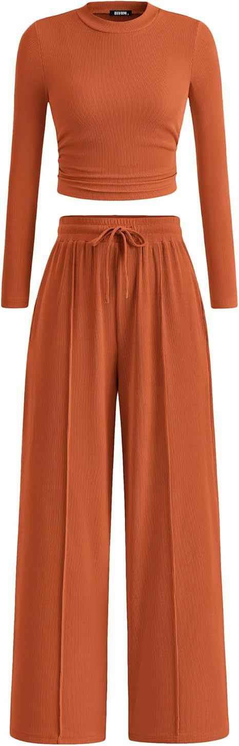 Women's Rib Fashion Navel Casual Suit