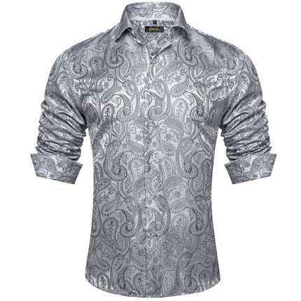 Polo Collar Men's Leisure Sports Long Sleeve Button Top Shirt