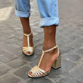 High Heel Fish Mouth T-shaped Buckle Strap Open Toe Sandals