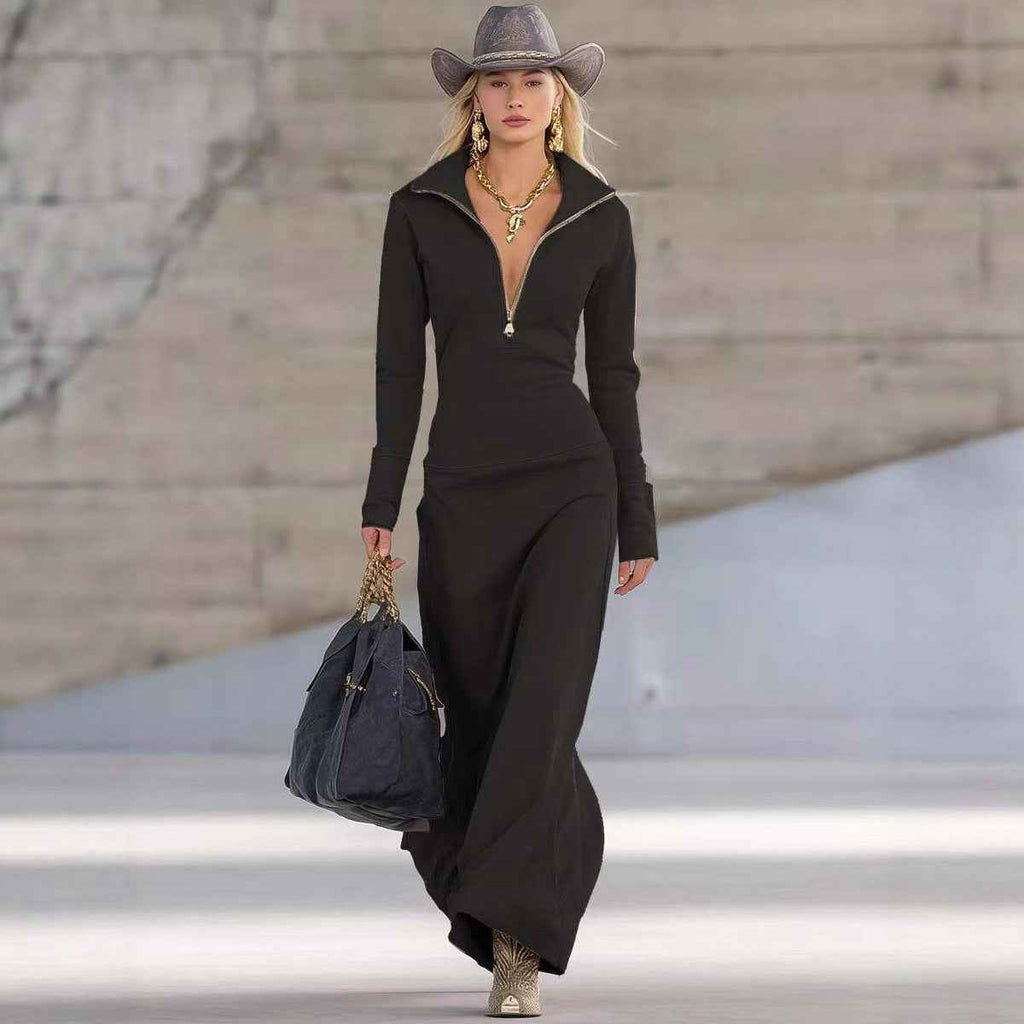 Slim Fit Long Dress Women Casual Long Sleeve Dress