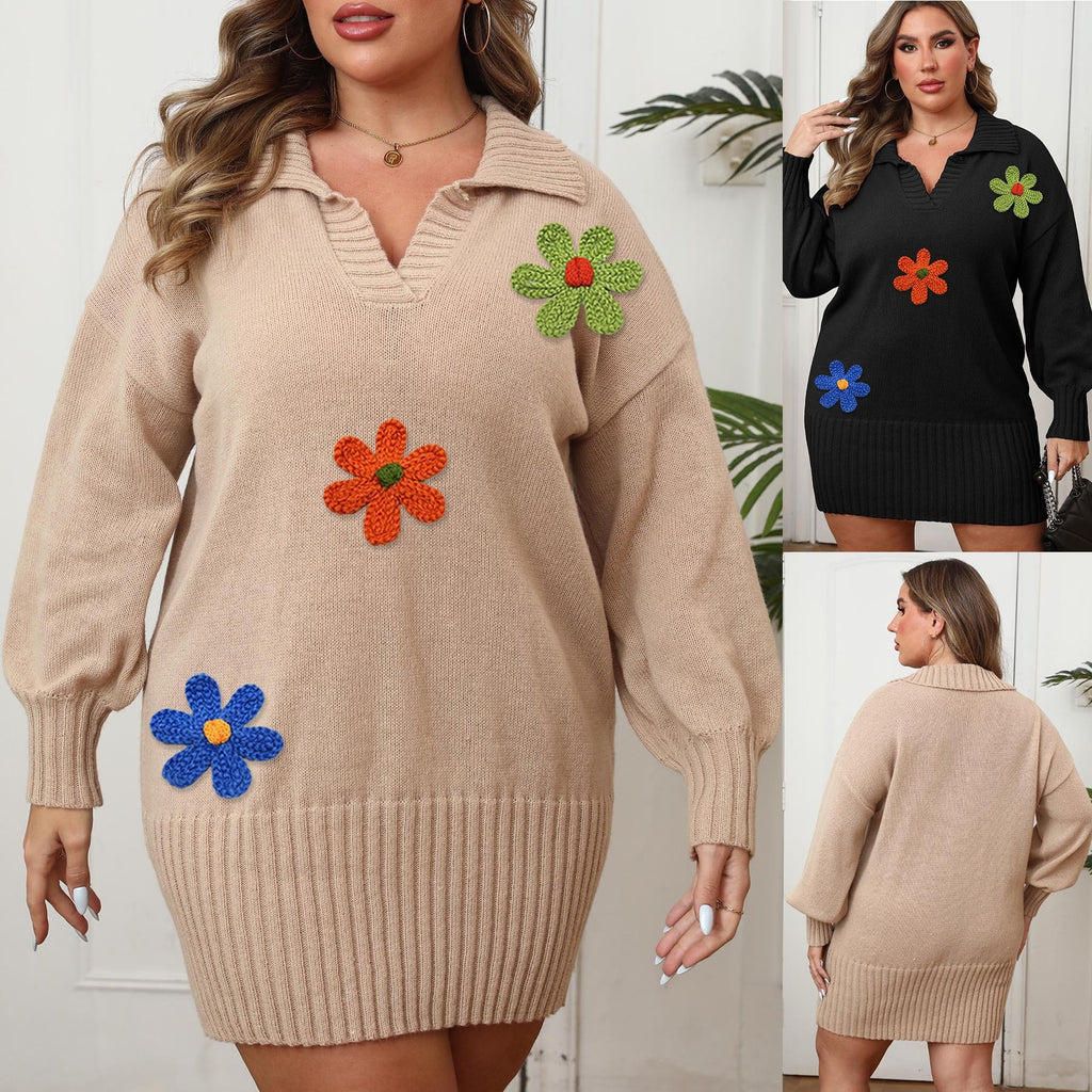 Wool Embroidery Flower Stitching Woolen Skirt