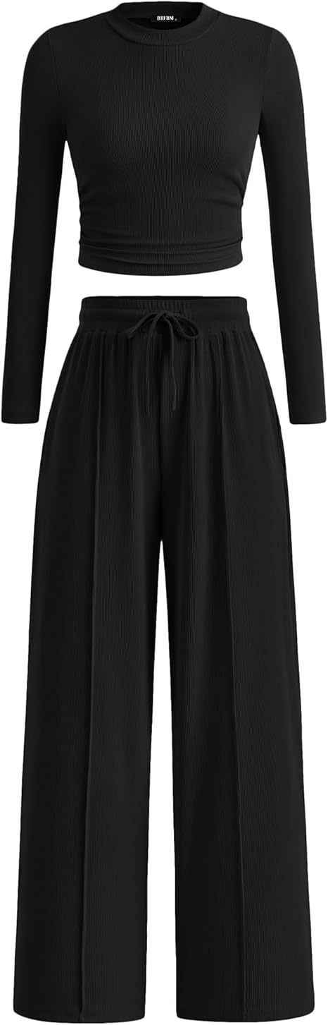 Women's Rib Fashion Navel Casual Suit