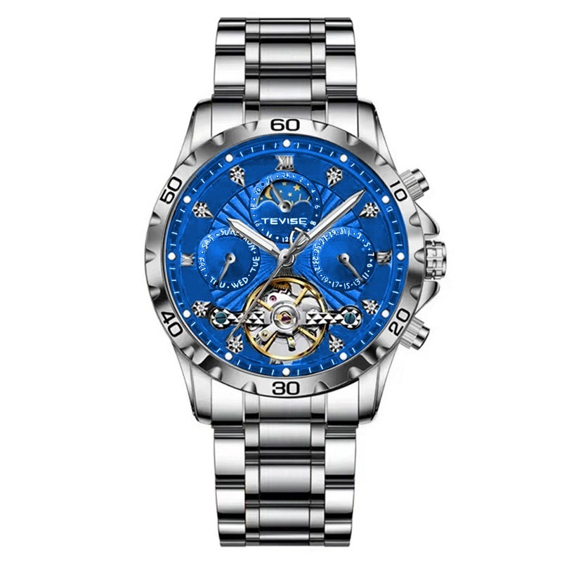 Fashion Business Men's Waterproof Tourbillon Steel Belt Mechanical Watch