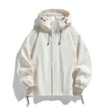 Men's Sports Casual Shell Jacket Solid Color Loose Hooded Climbing Jacket