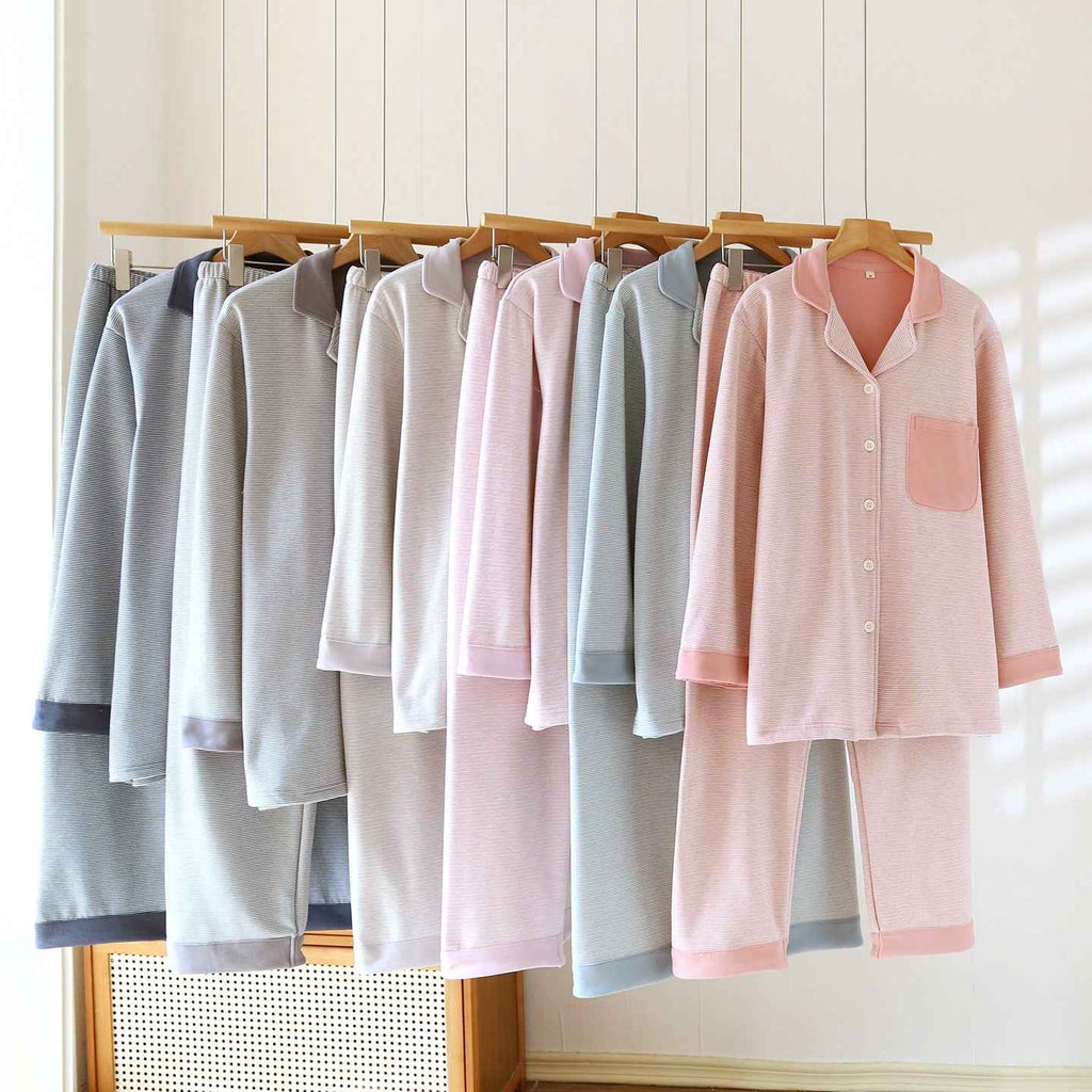 Simple Casual Loose Long-sleeve Pants Homewear Set