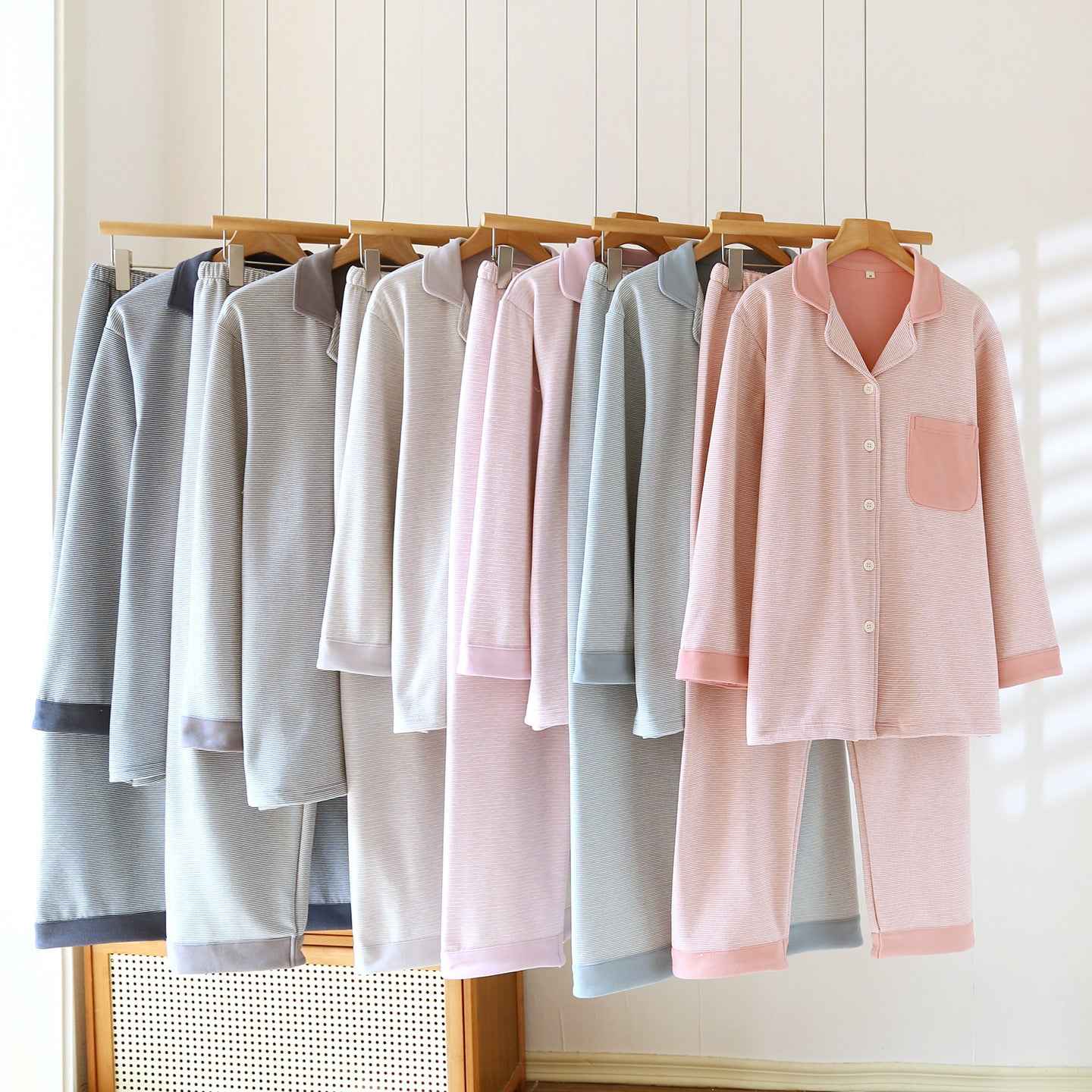 Simple Casual Loose Long-sleeve Pants Homewear Set