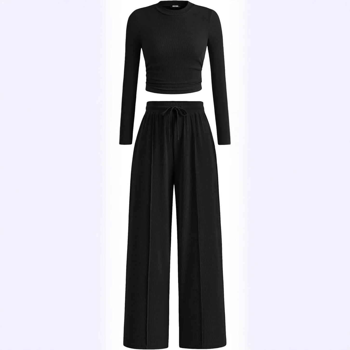 Women's Rib Fashion Navel Casual Suit