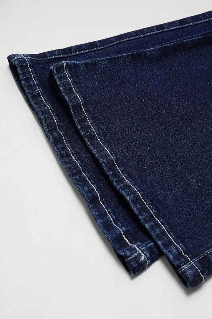 Women's Ripped Wide Leg Jeans, High Waisted Flare Fit With Distressed Details And Button Fly, Casual Stretch Denim Pants