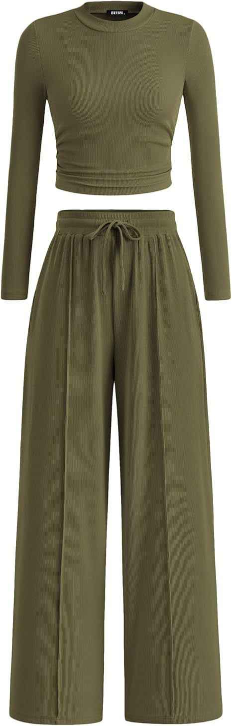 Women's Rib Fashion Navel Casual Suit