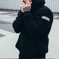 Men's Plush Hoodies Sweatshirt With Big Pocket Fashion Long-sleeved Pullover Hooded Top Solid Clothing