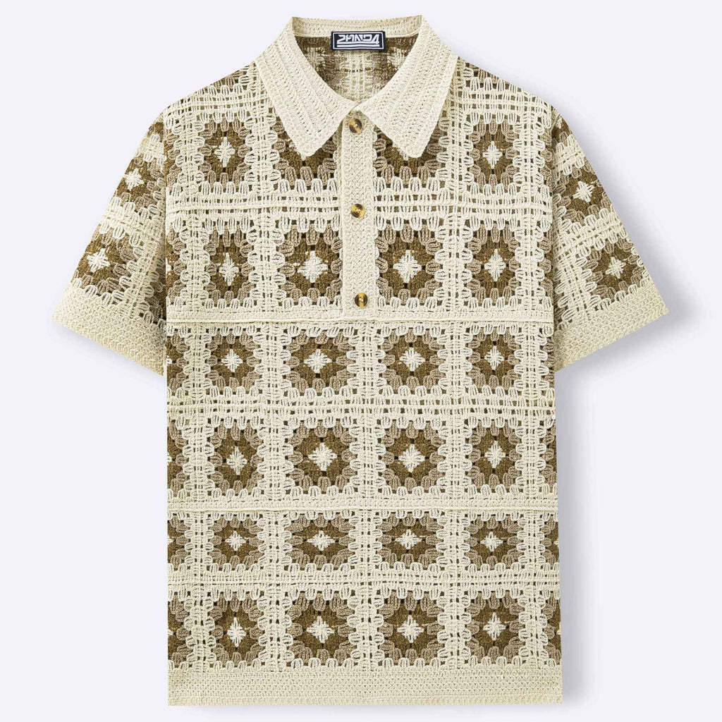 Mens Summer Knitted Short-Sleeve Top