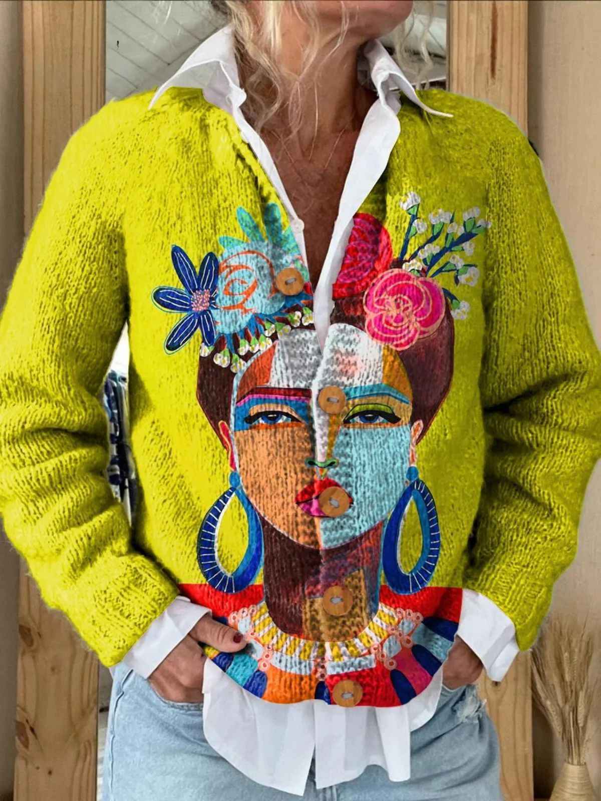 Women's Fashionable Knitted Cardigan Sweater