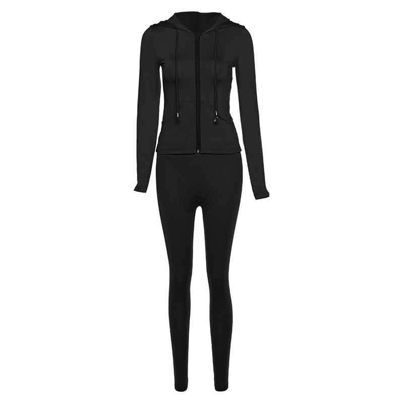 Factory Direct Sales Sports Suit New Women's Multi-color Hooded Slim Fit Casual Suit
