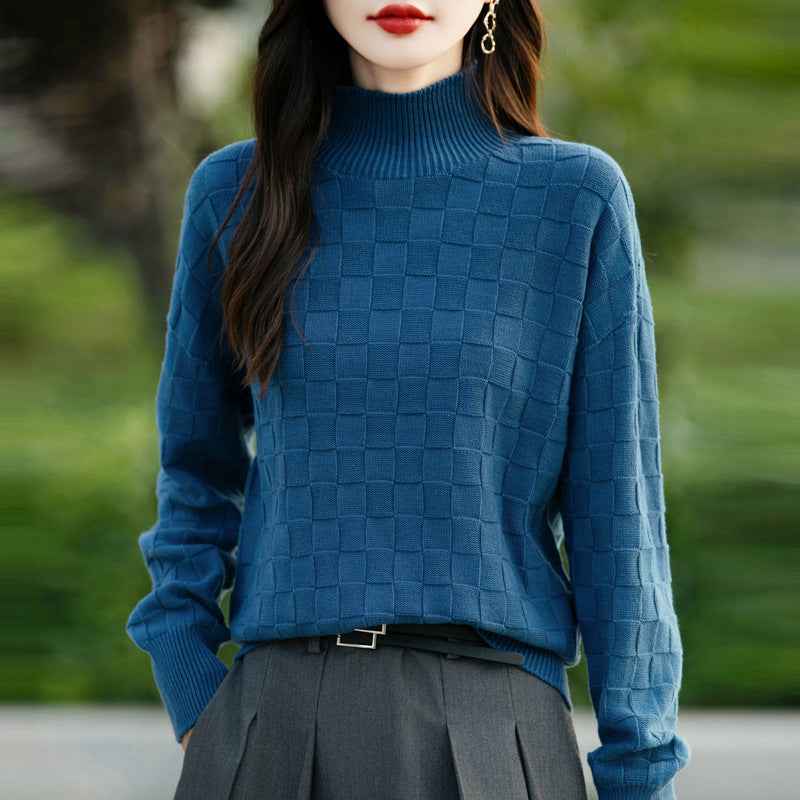 Damen Pullover Langarm Stricktop in einfarbigem Design – Stilvoller, gemütlicher Knitwear für jede Gelegenheit